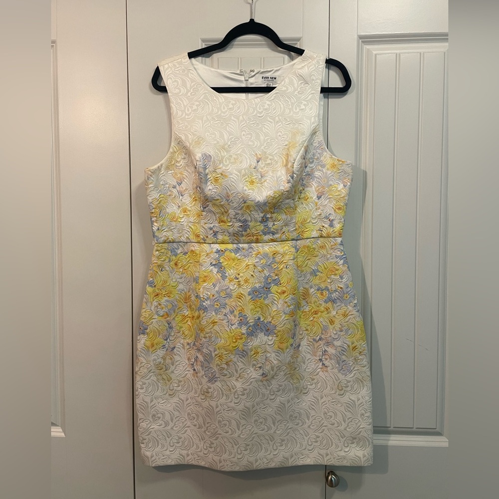 Nine West White and Yellow Floral Mini Dress
